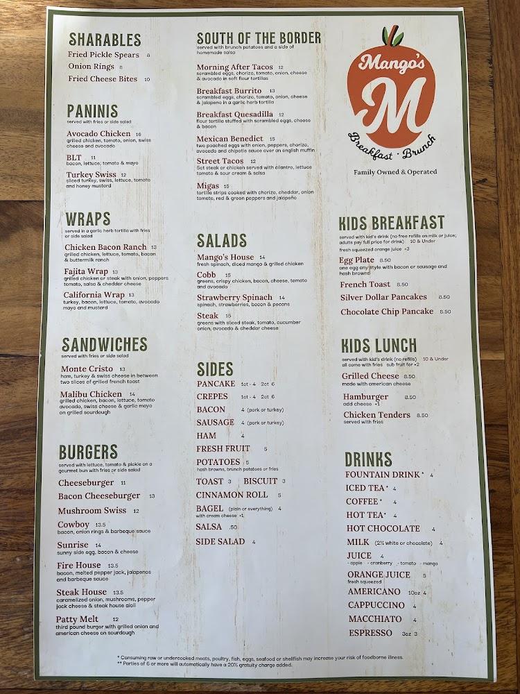 Mango's Breakfast and Brunch - Southlake Menu image 2